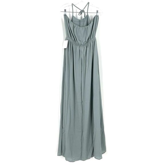 Show Me Your MuMu Heather Halter Dress Silver Sage Crisp XL NWT - Picture 3 of 9